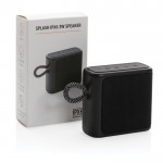 Wasserdichter Bluetooth 5.0-Lautsprecher Farbe schwarz Ansicht mit Box