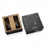 Faltbarer Kopfhörer mit Geräuschunterdrückung und Sitzkissen farbe schwarz Ansicht mit Box