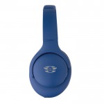 Premium-Kopfhörer mit Bügel Farbe blau Ansicht mit Logo