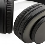 Kabellose Kopfhörer aus reyceltem Aluminium Farbe dunkelgrau sechste Ansicht