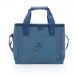 Nachhaltige Thermokühltasche mit hoher Kapazität Farbe Blau Ansicht mit Logo