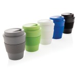 Wiederverwendbare Kaffeebecher mit Kunststoffdeckel Farbe schwarz Ansicht in verschiedenen Farben