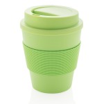 Wiederverwendbare Kaffeebecher mit Kunststoffdeckel Farbe hellgrün