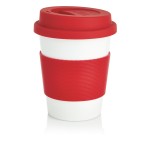 Spülmaschinenfester, biologisch abbaubarer Kaffeebecher To Go Farbe rot