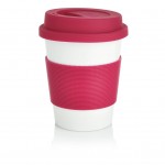Spülmaschinenfester, biologisch abbaubarer Kaffeebecher To Go Farbe rosa