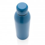 Recycelte Stahlflasche als Werbeartikel Farbe Blau dritte Ansicht