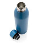 Recycelte Stahlflasche als Werbeartikel Farbe Blau vierte Ansicht