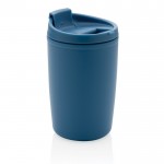Thermobecher aus recyceltem Kunststoff Farbe Blau sechste Ansicht