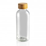 Kunststofflasche recycelt mit Bambusverschluss Farbe Transparent fünfte Ansicht