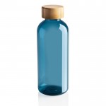 Kunststofflasche recycelt mit Bambusverschluss Farbe Blau fünfte Ansicht