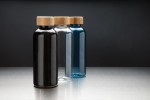 Kunststofflasche recycelt mit Bambusverschluss Farbe Blau Lifestyle-Bild