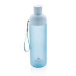 Tritan-Flasche mit geteiltem Körper Farbe hellblau Ansicht mit Logo
