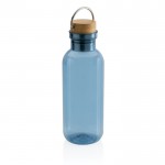 Kunststofflasche recycelt mit Bambusverschluss Farbe Blau vierte Ansicht