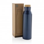 Auslaufsichere Thermoflasche aus recyceltem Stahl, 650 ml farbe blau Ansicht mit Box