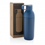 Thermoflasche aus Edelstahl mit abnehmbarem Deckel, 540 ml farbe blau Ansicht mit Box