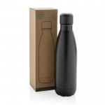 Recycelte Edelstahlflasche für Kaltgetränke, 500 ml farbe schwarz Ansicht mit Box