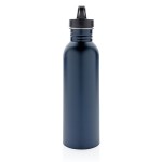 Bedruckte Stahlflasche mit Ausgießer Farbe marineblau fünfte Ansicht