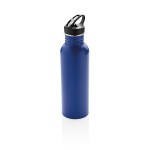 Bedruckte Stahlflasche mit Ausgießer Farbe blau