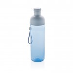 Flasche aus RPET mit abnehmbarem Deckel und Griff, 600 ml farbe blau