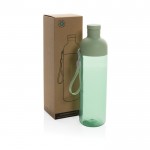 Flasche aus RPET mit abnehmbarem Deckel und Griff, 600 ml farbe grün Ansicht mit Box
