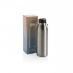 Thermoflaschen ohne BPA mit Griff für den Transport Farbe silber Ansicht mit Box