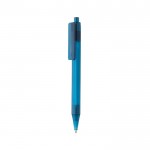 Kugelschreiber aus transparentem RPET bedrucken Farbe blau