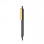Kugelschreiber mit Bambusclip in verschiedenen Farben Farbe dunkelgrau