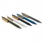 Kugelschreiber mit Bambusclip in verschiedenen Farben Farbe weiß Ansicht in verschiedenen Farben