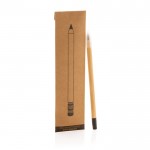 Endloser Bleistift aus Bambus mit Radiergummi Farbe holzton Ansicht mit Box