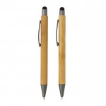 Kugelschreiber-Set und Bambus-Bleistift in einer Box Farbe holzton vierte Ansicht