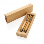 Kugelschreiber-Set und Bambus-Bleistift in einer Box Farbe holzton Ansicht mit Box