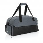Reisetasche aus RPET im großem Design mit Vordertasche farbe grau
