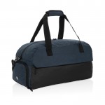 Reisetasche aus RPET im großem Design mit Vordertasche farbe blau