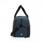 Reisetasche aus RPET im großem Design mit Vordertasche farbe blau dritte Ansicht