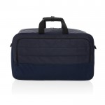 Reisetasche aus RPET mit großem Fach und Trolley-Gurt farbe marineblau zweite Ansicht