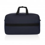 Reisetasche aus RPET mit großem Fach und Trolley-Gurt farbe marineblau dritte Ansicht