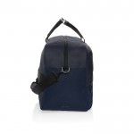 Reisetasche aus RPET mit großem Fach und Trolley-Gurt farbe marineblau vierte Ansicht