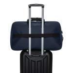 Reisetasche aus RPET mit großem Fach und Trolley-Gurt farbe marineblau sechste Ansicht