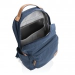 Rucksack aus recyceltem Segeltuch als Werbeartikel Farbe Blau fünfte Ansicht