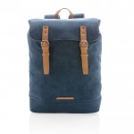 Hochwertiger Rucksack aus Segeltuch Farbe blau zweite Ansicht