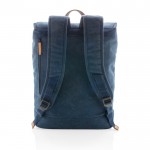 Hochwertiger Rucksack aus Segeltuch Farbe blau dritte Ansicht