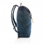 Hochwertiger Rucksack aus Segeltuch Farbe blau vierte Ansicht
