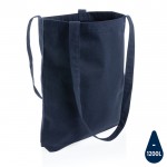 Recycelte Tasche mit langen Henkeln Farbe blau