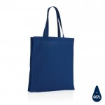 Tasche aus recycelter Baumwolle mit Logo-Druck Farbe blau