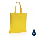 Tasche aus recycelter Baumwolle mit Logo-Druck Farbe gelb