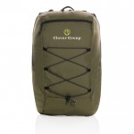 Rucksack für Wanderungen als Werbeartikel Farbe Militärgrün Ansicht mit Logo