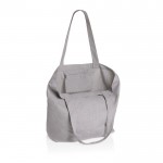 Tasche mit kleinen Taschen aus recyceltem Canvas, 240 g/m2 Farbe grau zweite Ansicht