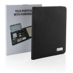 Dokumentenmappe für Firmen mit Powerbank Farbe schwarz Ansicht mit Box