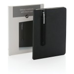 Notizbuch mit Touchpen Farbe schwarz Ansicht mit Box