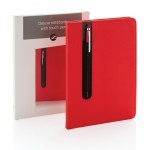 Notizbuch mit Touchpen Farbe rot Ansicht mit Box